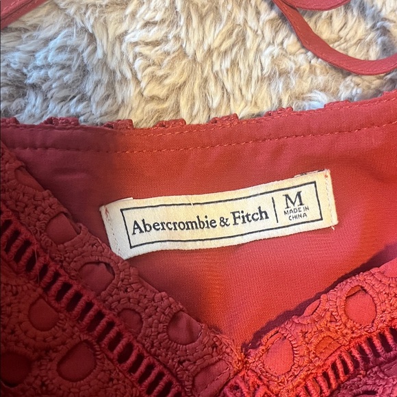 Abercrombie & Fitch Red Eyelet Mini Dress - Picture 2 of 9